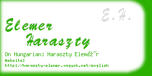 elemer haraszty business card